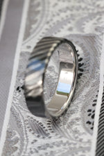 Weathered Platinum and zrti zirconium titanium damascus wedding band