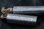 Wind proof trench lighter fluid filled damasteel damascus lighter