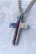 Cross necklace mokuti timascus neck damasteel damascus necklace