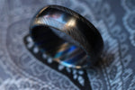 Black titanium and zirconium niobium damscus domed