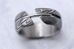 8mm damascus wedding band hybrid damasteel ring