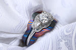 Single ring ZrTi Timascus bridal set, two titanium damascus rings, women's ring