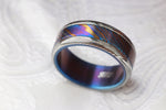 8mm men's Timascus Titanium zirconium damascus wedding band / Mokuti & Stainless Damascus (damasteel) zirconium titanium zrti timascus ring,black timascus ring, mokuti ring