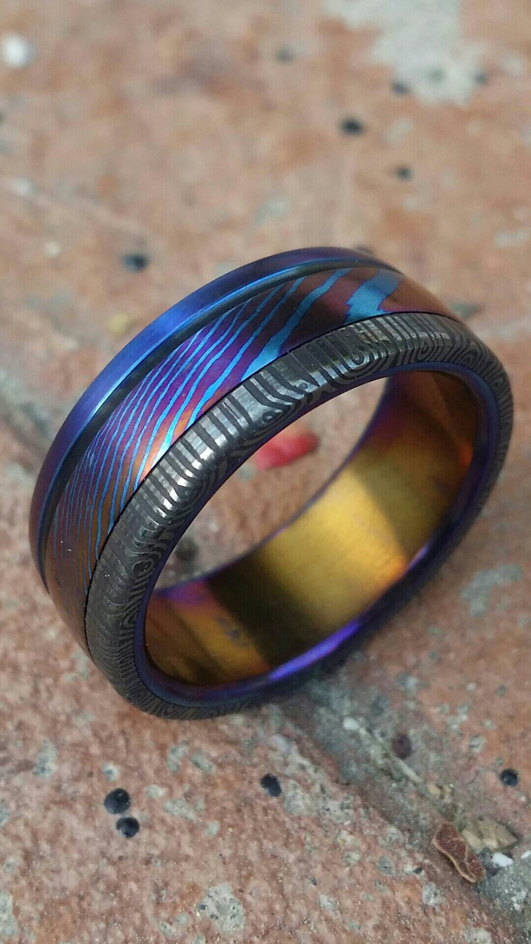 Colored hot sale titanium rings