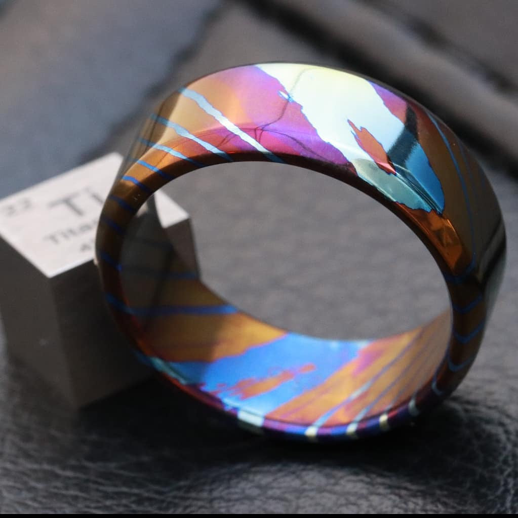 Solid Timascus ring 7-8mm ring timascus ring, mokuti ring